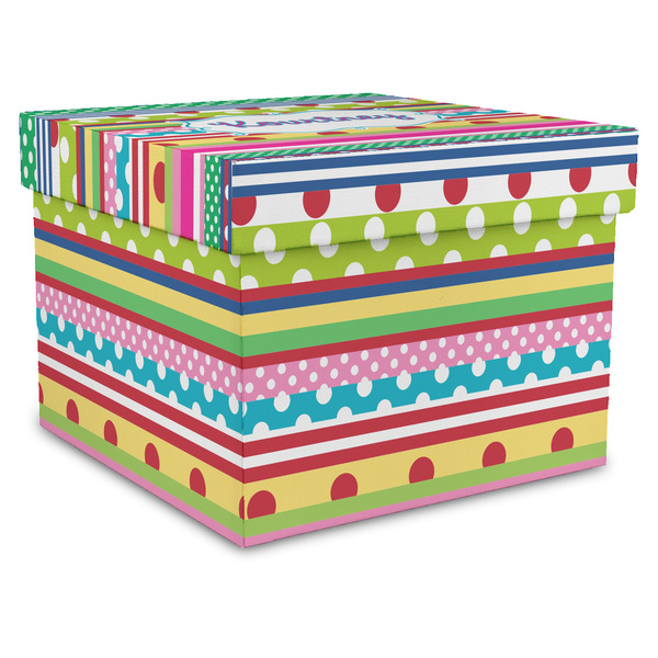 Custom Ribbons Gift Box with Lid - Canvas Wrapped - XX-Large (Personalized)