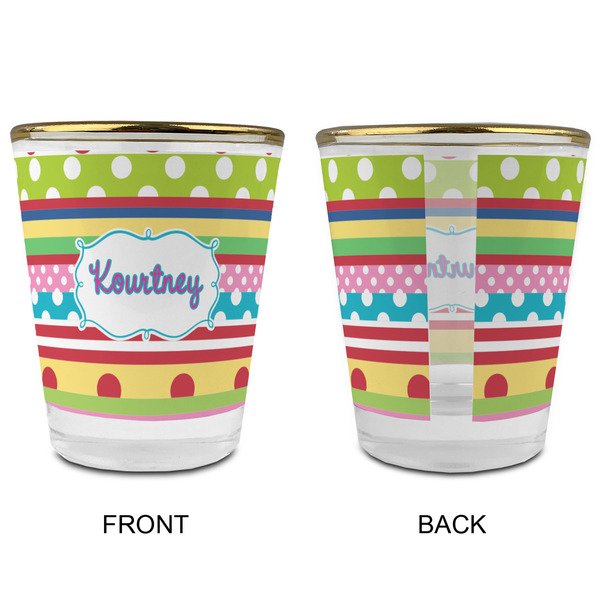 Ribbons Glass Shot Glass - with gold rim - APPROVAL