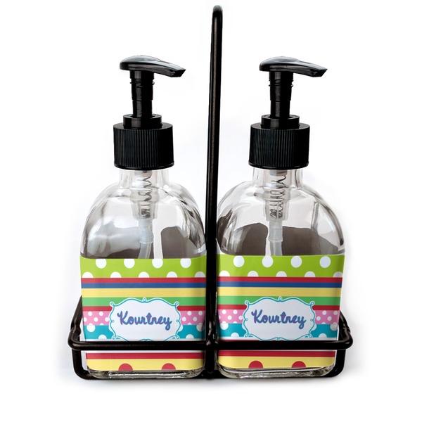 Custom Ribbons Glass Soap & Lotion Bottle Set (Personalized)