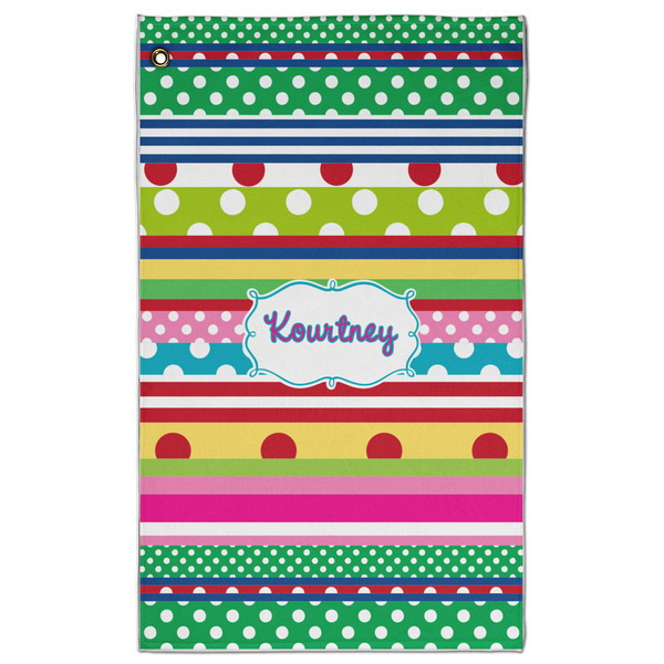 Custom Ribbons Golf Towel - Poly-Cotton Blend - Large w/ Name or Text