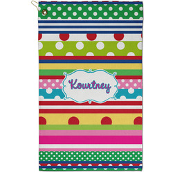 Ribbons Golf Towel - Poly-Cotton Blend - Small w/ Name or Text