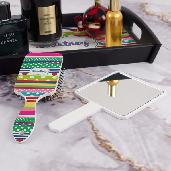 Ribbons Hair Brush - With Hand Mirror