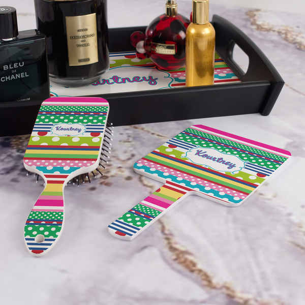 Ribbons Hair Brush and Hand Mirror - Bathroom Scene