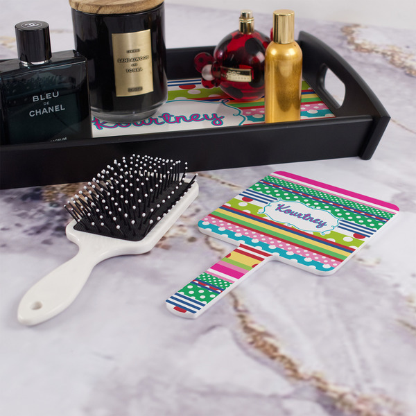 Ribbons Hand Mirror - With Hair Brush