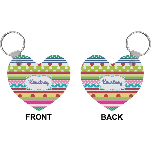 Ribbons Heart Keychain (Front + Back)