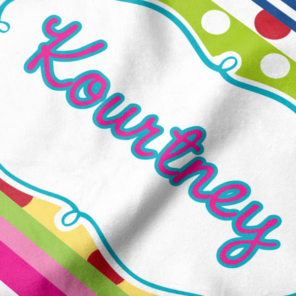 Ribbons Hooded Baby Towel- Detail Close Up