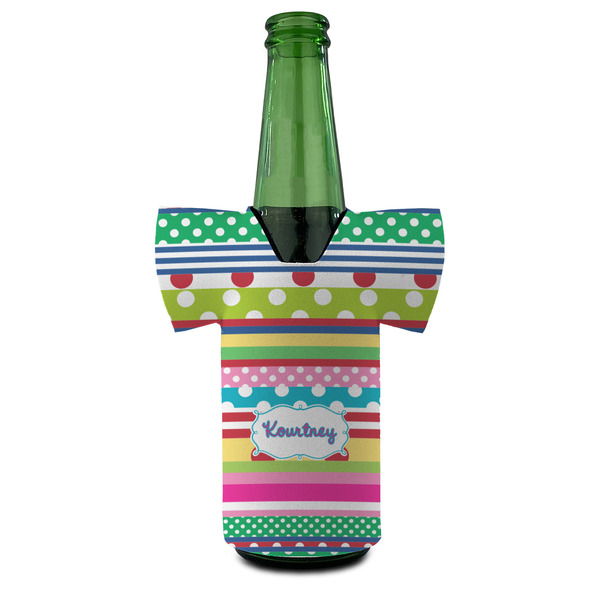 Ribbons Jersey Bottle Cooler - Set of 4 - FRONT (on bottle)