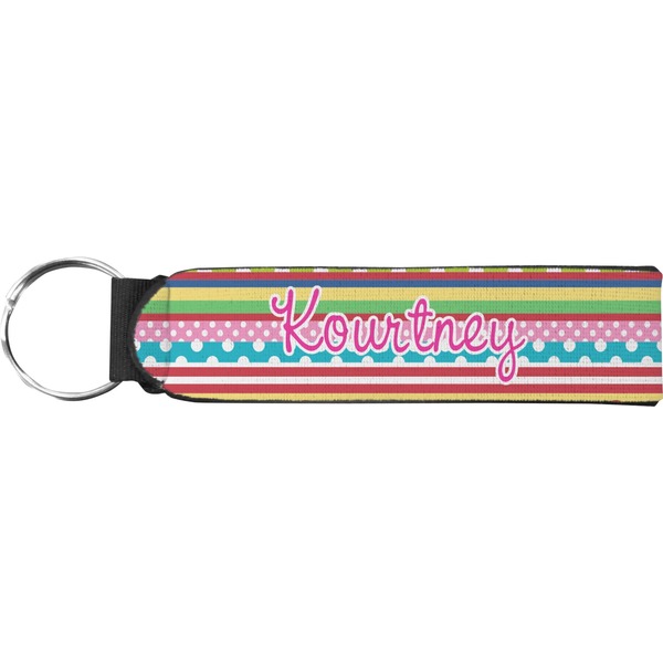 Custom Ribbons Neoprene Keychain Fob (Personalized)