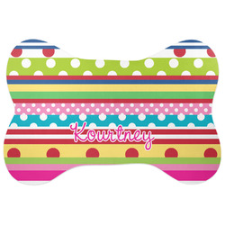 Ribbons Bone Shaped Dog Food Mat (Personalized)
