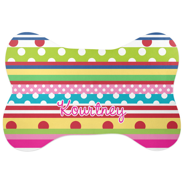 Custom Ribbons Bone Shaped Dog Food Mat (Personalized)
