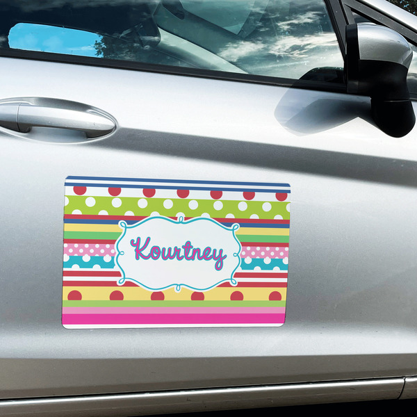 Ribbons Large Rectangle Car Magnets- In Context