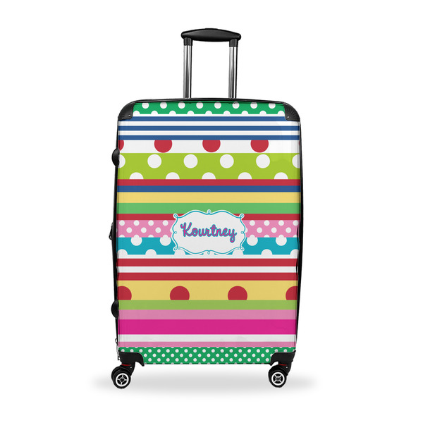 Custom Ribbons Suitcase - 28" Large - Checked w/ Name or Text