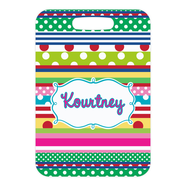 Ribbons Metal Luggage Tag - Front Without Strap