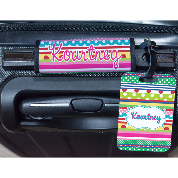 Ribbons Metal Luggage Tag & Handle Wrap - In Context