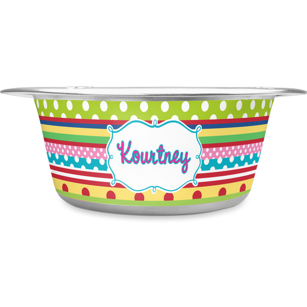 Custom Ribbons Stainless Steel Dog Bowl (Personalized)