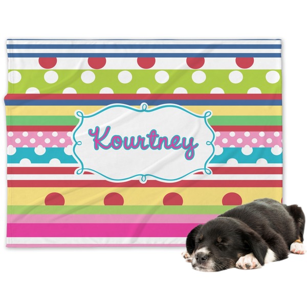 Custom Ribbons Dog Blanket - Large (Personalized)