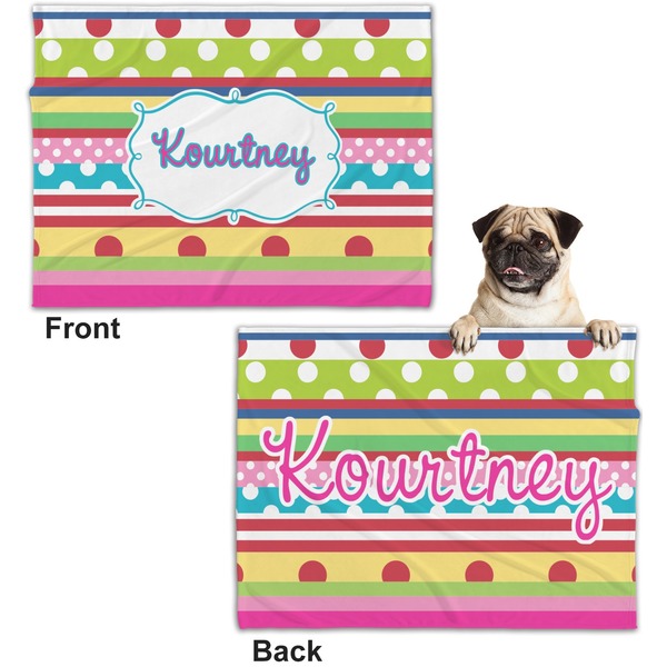 Ribbons Microfleece Dog Blanket - Regular - Front & Back