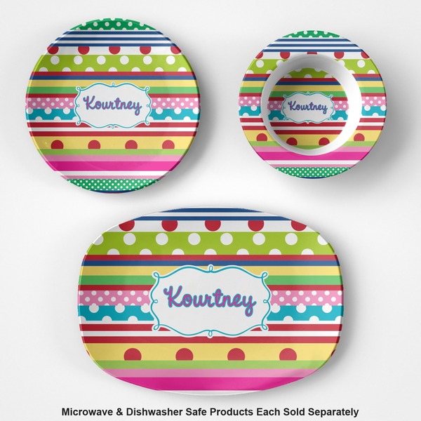 Ribbons Microwave & Dishwasher Safe CP Plastic Dishware - Group