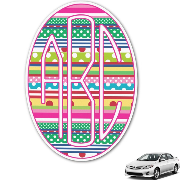 Custom Ribbons Monogram Car Decal (Personalized)
