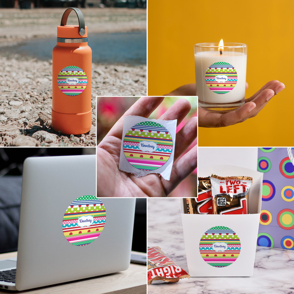 Ribbons Multipurpose Round Labels - In Context