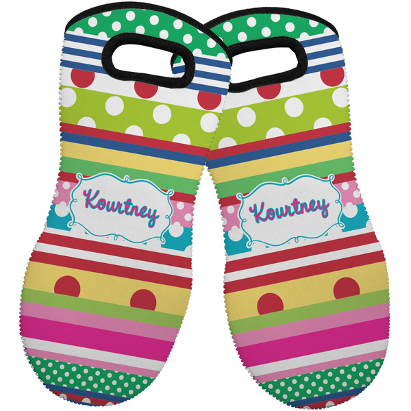 Ribbons Neoprene Oven Mitt -Set of 2 - Front