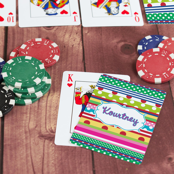 Ribbons On Table with Poker Chips