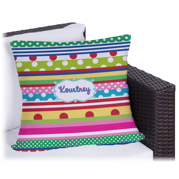 Custom Ribbons Outdoor Pillow - 16" (Personalized)