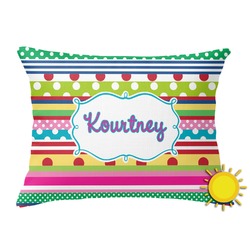 Ribbons Outdoor Throw Pillow (Rectangular) (Personalized)