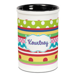 Ribbons Ceramic Pencil Holders - Black