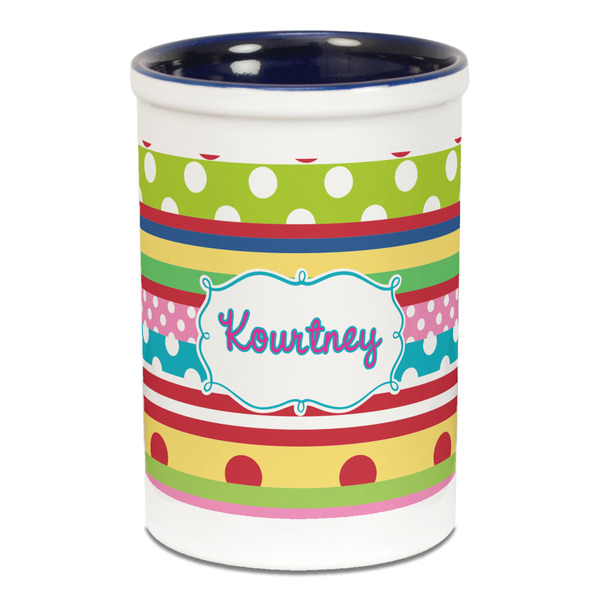 Ribbons Pencil Holder - Blue