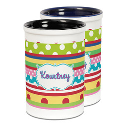 Ribbons Ceramic Pencil Holder - Large