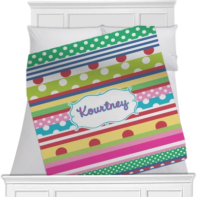 Ribbons Minky Blanket - Queen / King - 90"x90" - Double Sided (Personalized)