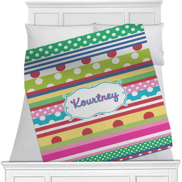 Custom Ribbons Minky Blanket - Toddler / Throw - 60"x50" - Single Sided (Personalized)