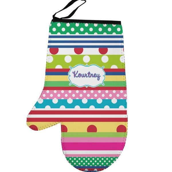 Ribbons Personalized Oven Mitt - Left