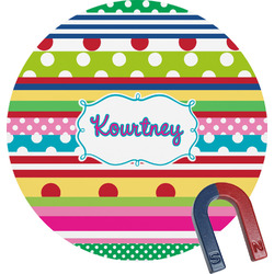 Ribbons Round Fridge Magnet (Personalized)