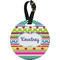 Ribbons Personalized Round Luggage Tag