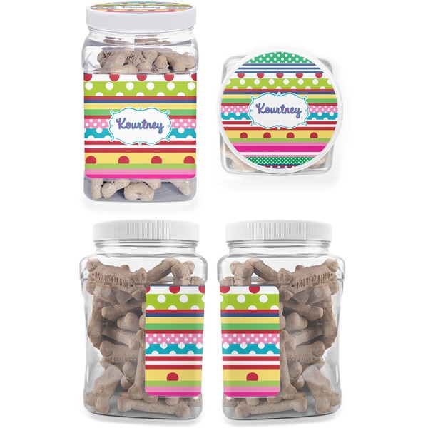 Ribbons Pet Treat Jar - Multiple Angles