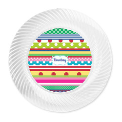 Ribbons Plastic Party Dinner Plates - 10" (Personalized)