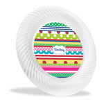 Ribbons Plastic Party Dinner Plates - 10" (Personalized)