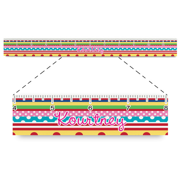 Custom Ribbons Plastic Ruler - 12" (Personalized)