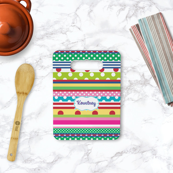 Ribbons Rectangle Trivet with Handle - LIFESTYLE