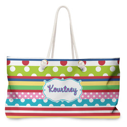 Ribbons Large Tote Bag with Rope Handles (Personalized)