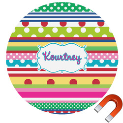 Ribbons Round Car Magnet - 6" (Personalized)