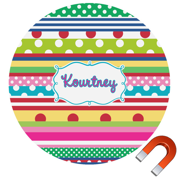 Custom Ribbons Round Car Magnet - 6" (Personalized)