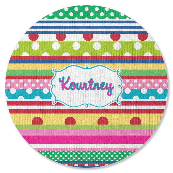 Custom Ribbons Round Rubber Backed Coaster (Personalized)