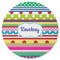 Ribbons Round Rubber Backed Coaster (Personalized)