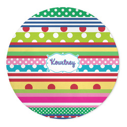 Ribbons 5' Round Indoor Area Rug (Personalized)