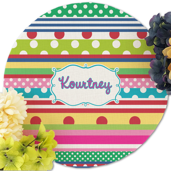 Ribbons Round Linen Placemats - Front (w flowers)