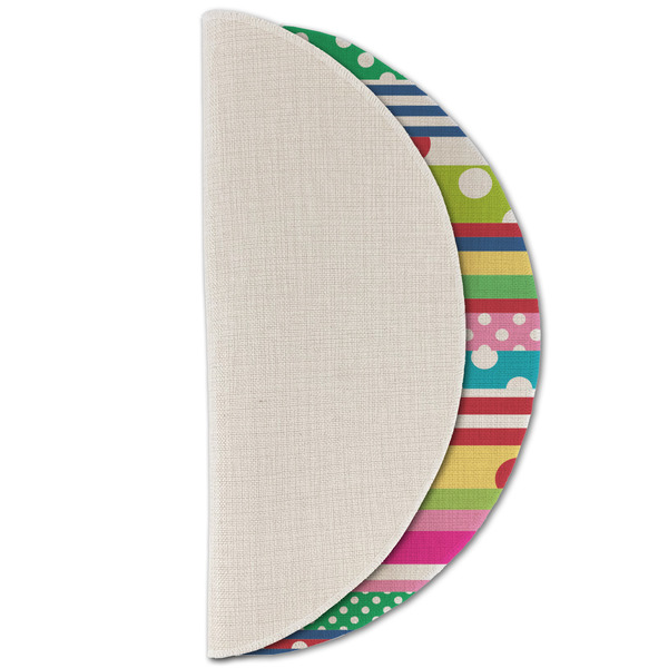 Ribbons Round Linen Placemats - HALF FOLDED (single sided)