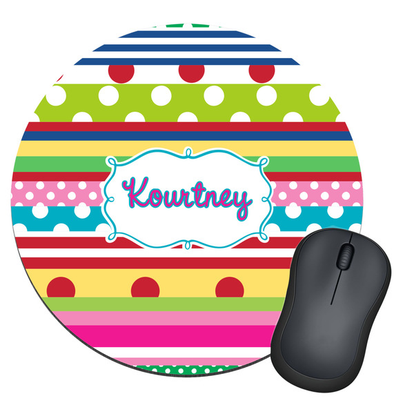 Custom Ribbons Round Mouse Pad (Personalized)
